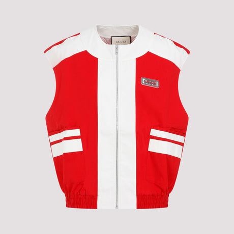 GUCCI Women's Red Cotton Gilet for SS24