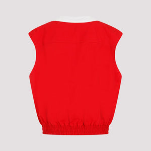 GUCCI Women's Red Cotton Gilet for SS24