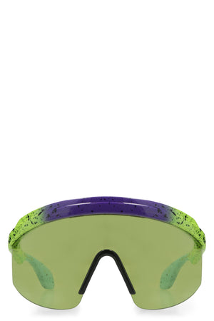 GUCCI Green Acetate Visor Sunglasses for Women - SS23 Collection