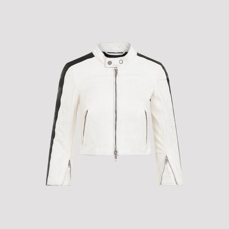 BALENCIAGA Luxe White Racer Jacket