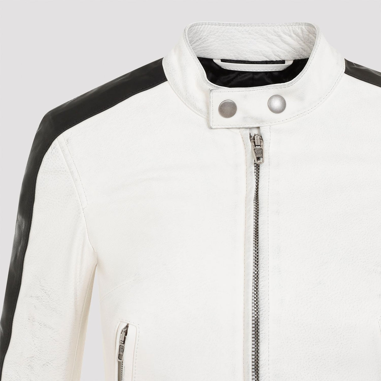 BALENCIAGA Luxe White Racer Jacket