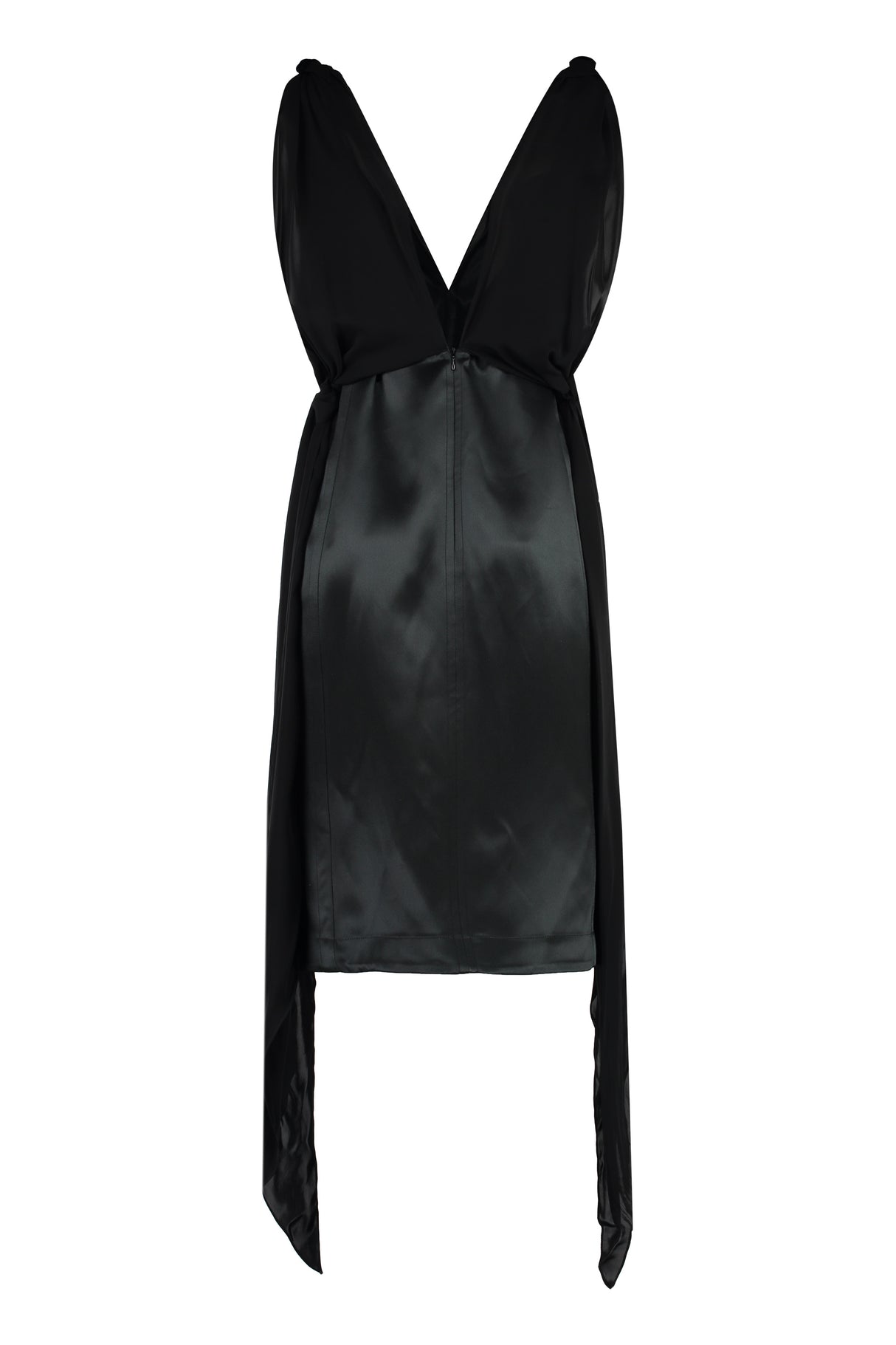 BOTTEGA VENETA Black Silk Midi-Dress for Women