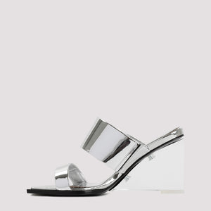 ALEXANDER MCQUEEN Metallic Leather Sandals for Women