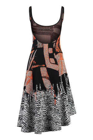فستان جاكارد متعدد الألوان مع ظهر مفتوح للنساء - مجموعة SS23