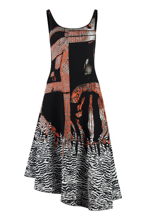 BOTTEGA VENETA Multicolor Jacquard Dress with Open Back for Women - SS23 Collection