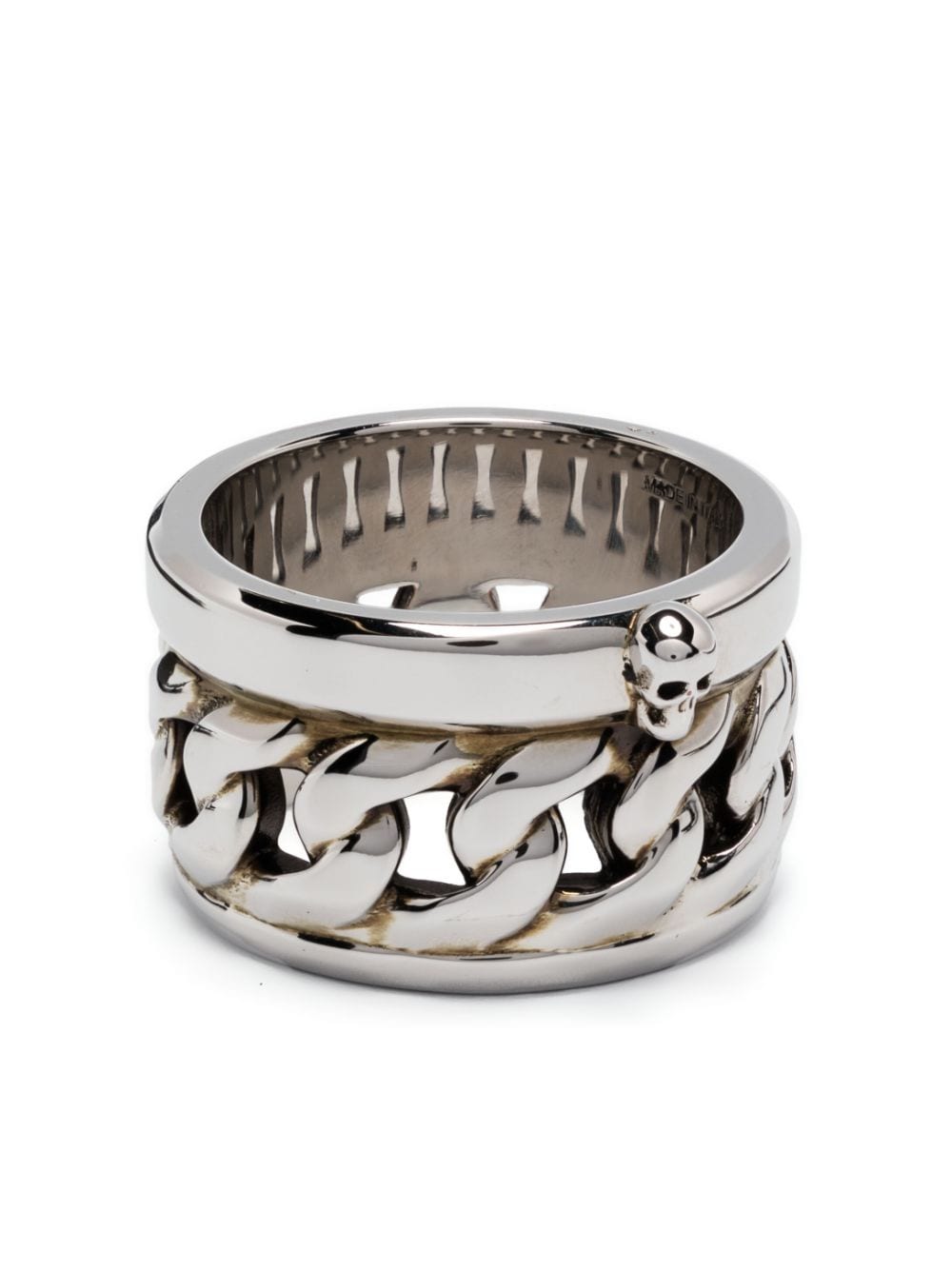 Modern Silver Chain Ring for Men