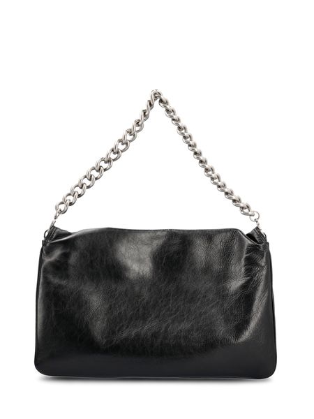 BALENCIAGA Elegant Soft Flap Large Shoulder Handbag