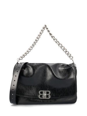 BALENCIAGA Elegant Soft Flap Large Shoulder Handbag