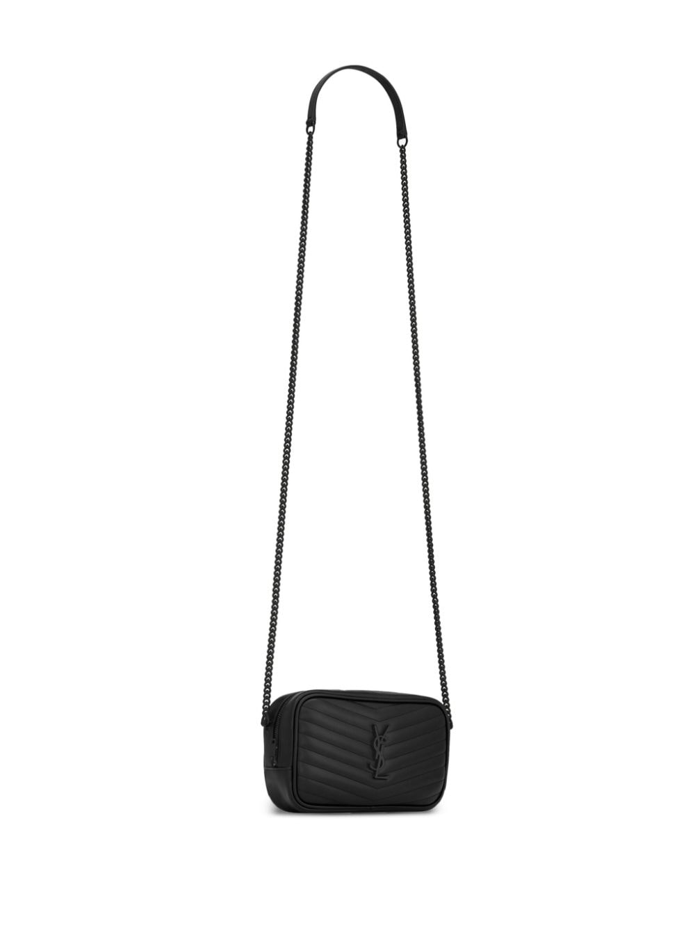 SAINT LAURENT Black Mini Lou Shoulder Crossbody Handbag for Women, SS24