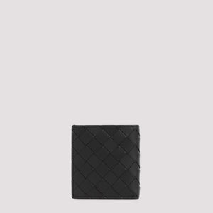 Intrecciato細折紋口袋貼 - 黑色皮革 | FW23