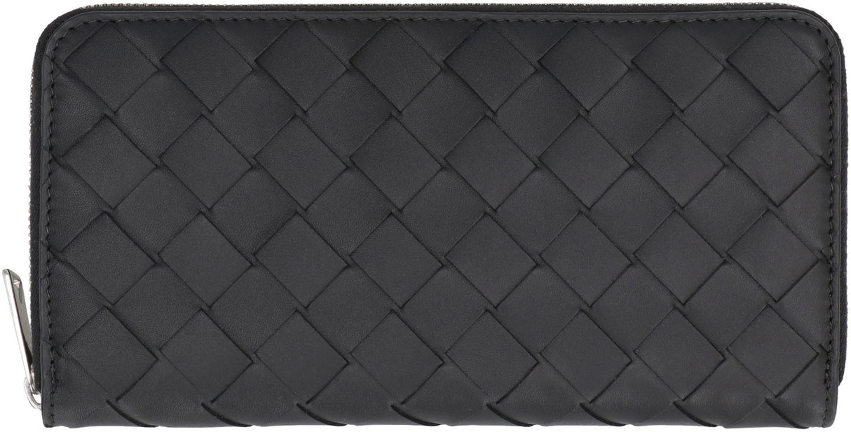 BOTTEGA VENETA Intrecciato Leather Wallet for Men - Black