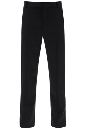 ALEXANDER MCQUEEN Black Smoking Pants in Pure Wool for Men