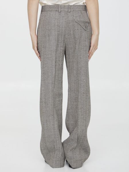 BOTTEGA VENETA Beige Flared Raffia Pants for Women