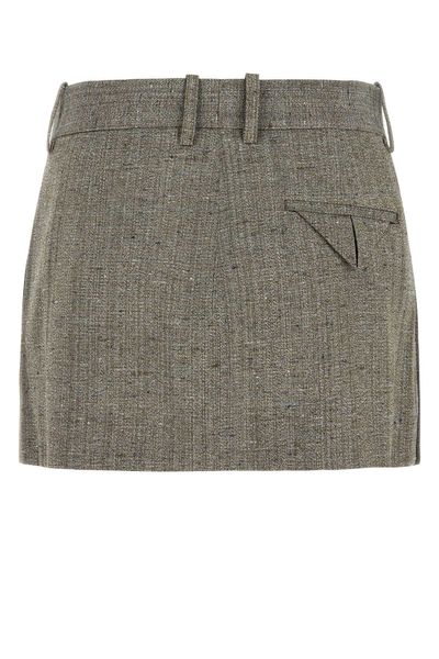 BOTTEGA VENETA Trendy Brown Mini Plisse Skirt for Women