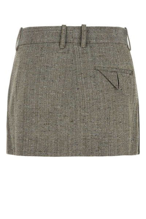 BOTTEGA VENETA Trendy Brown Mini Plisse Skirt for Women