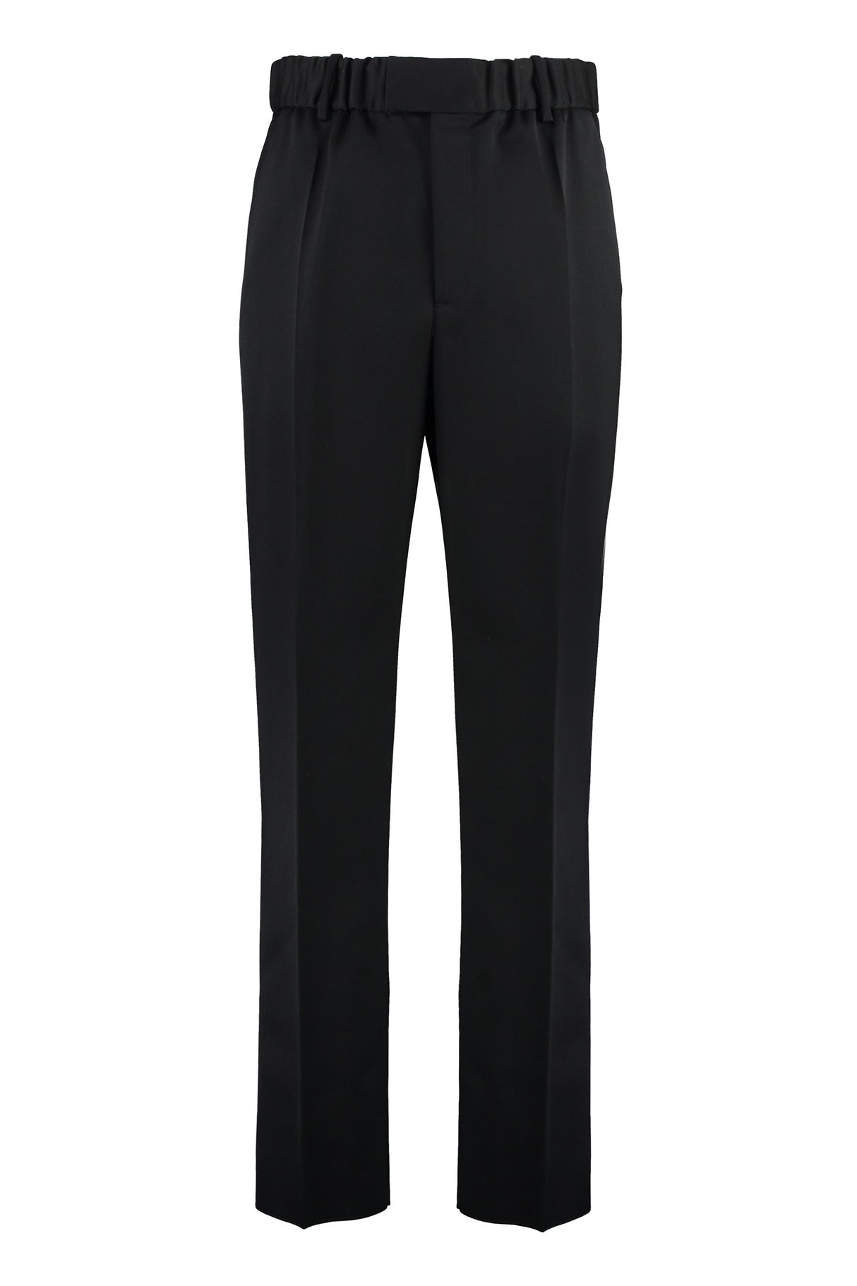 BOTTEGA VENETA Men's Black Wool Tailored Trousers for FW24