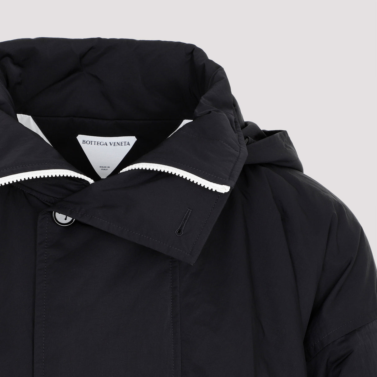 Men's Black Hooded Nylon Jacket for FW23