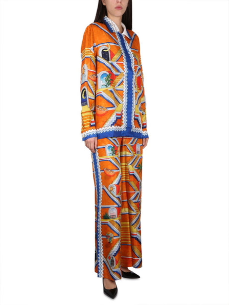 CASABLANCA Elevated Print Pants with Elastic Waistband for Women