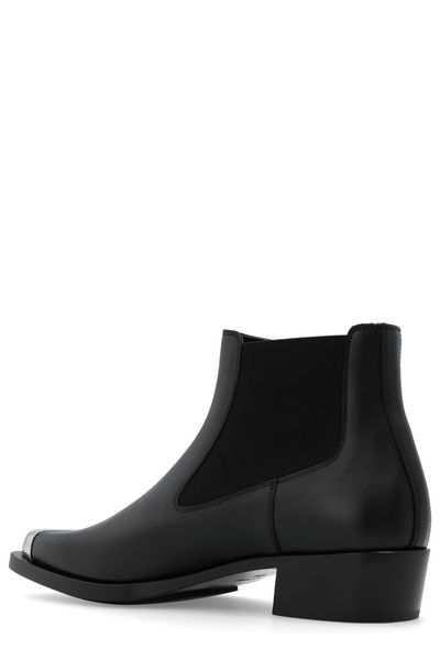 ALEXANDER MCQUEEN Punk Leather Chelsea Boots for Men - FW23 Season