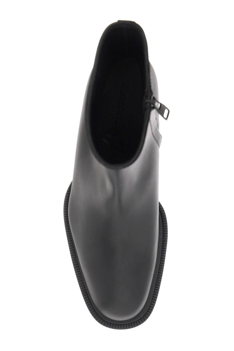 حذاء كوباني أنكل للرجال - جلد أسود مزدوج الطبقة