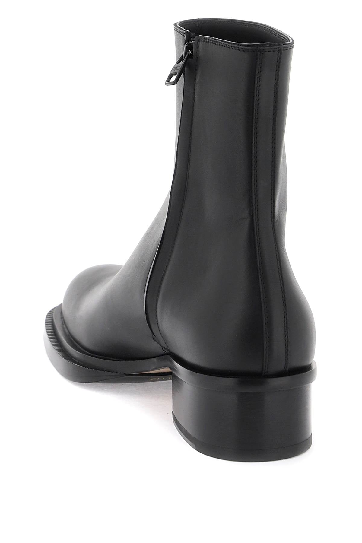 حذاء كوباني أنكل للرجال - جلد أسود مزدوج الطبقة