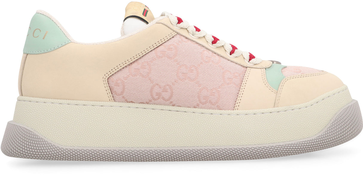 GUCCI Double Screener Neutral Toned Luxury Sneakers