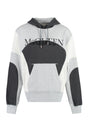 ALEXANDER MCQUEEN Luxurious Grey Panelled Drawstring Hoodie for Men - FW23