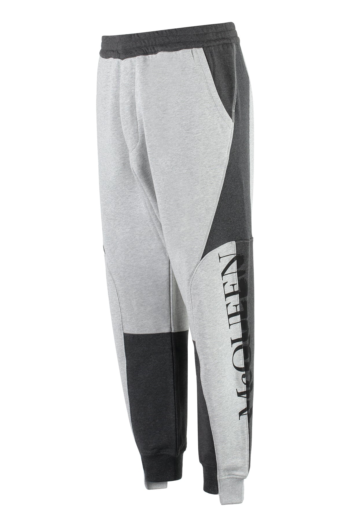 ALEXANDER MCQUEEN Men's Grey Patchwork Jogger for FW23