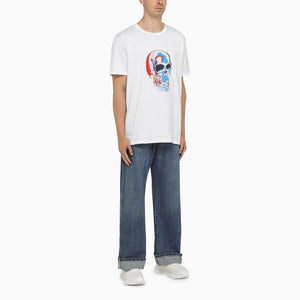 ALEXANDER MCQUEEN White Skull Print T-Shirt for Men - FW23 Collection