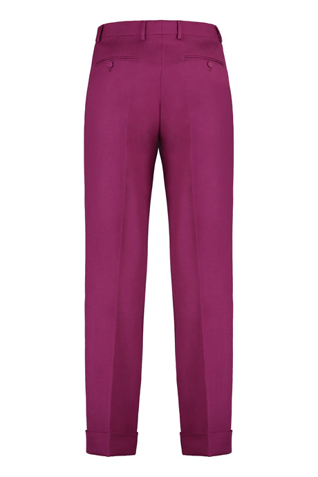 GUCCI Mens Wool-Twill Bush Trousers in Prune - FW23