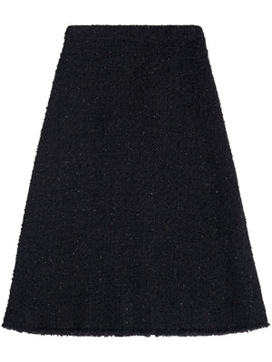 Black A-Line Midi Skirt for Women - Conscious Collection