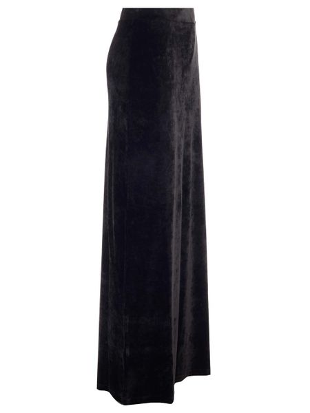 BALENCIAGA Velvet Long Skirt with Drawstring Elastic Waistband