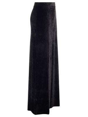 Luxurious Black Velvet Long Skirt - FW23 Collection