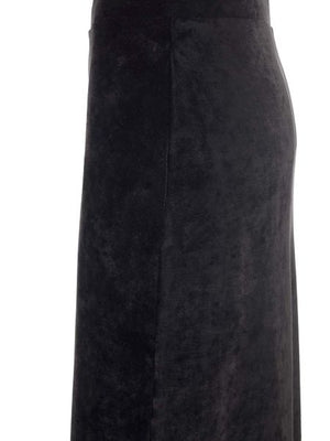 BALENCIAGA Black Velvet Long Skirt for Women