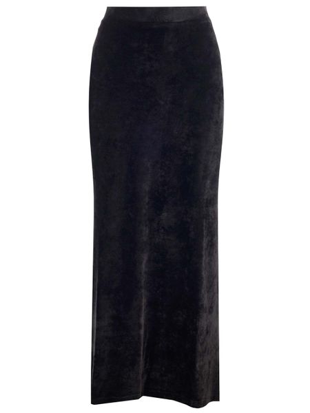 Luxurious Black Velvet Long Skirt - FW23 Collection