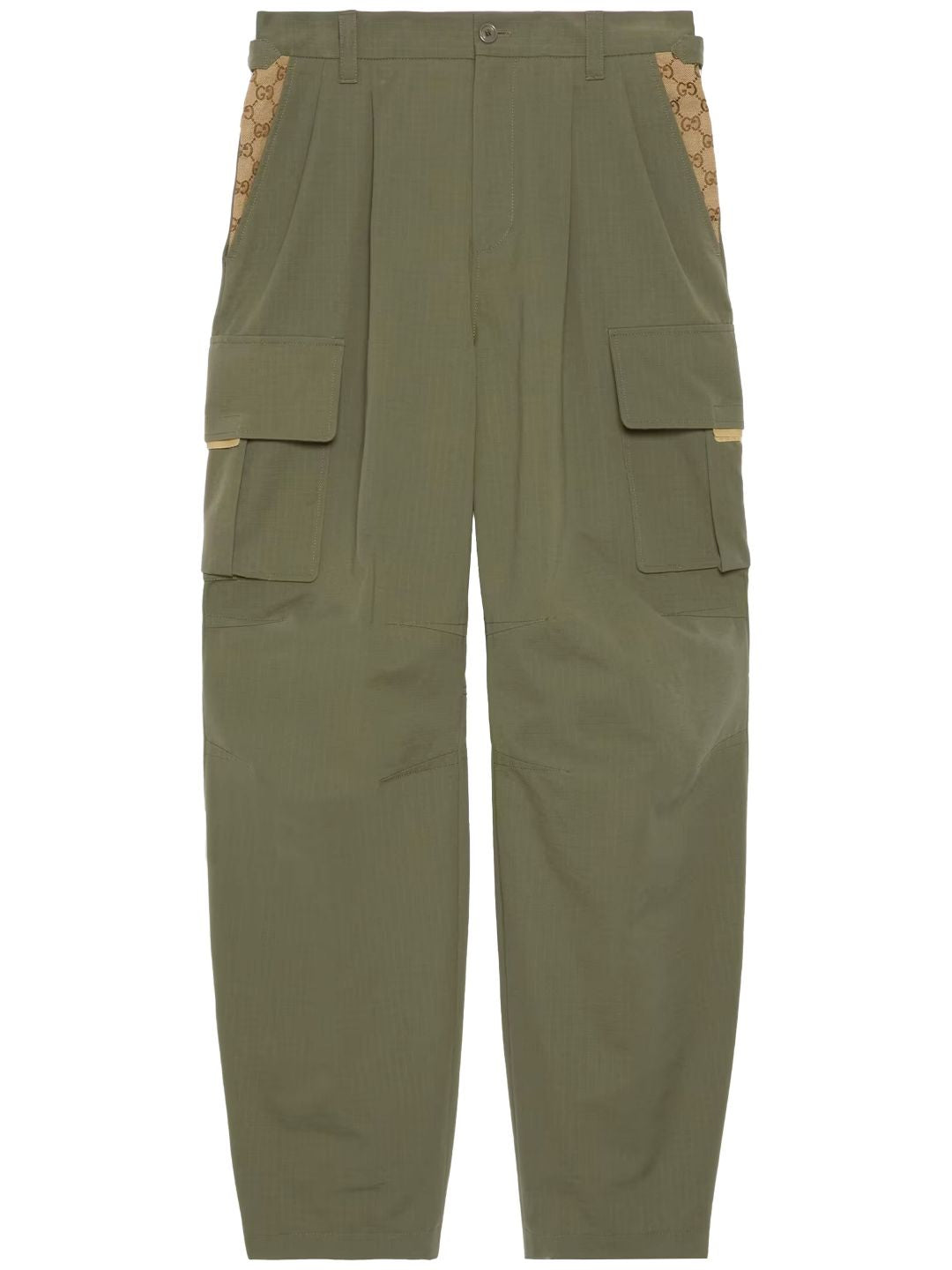 GUCCI Men's FW23 Cotton Cargo Trousers in Green