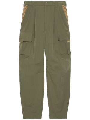 GUCCI Men's FW23 Cotton Cargo Trousers in Green