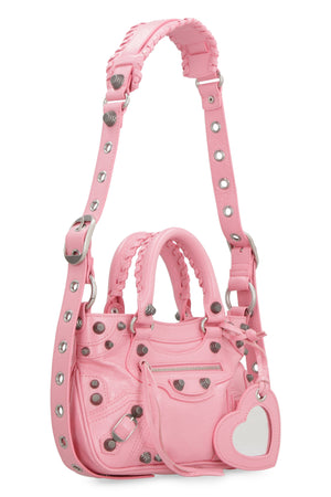 Girly Pink Leather Tote Handbag for Women