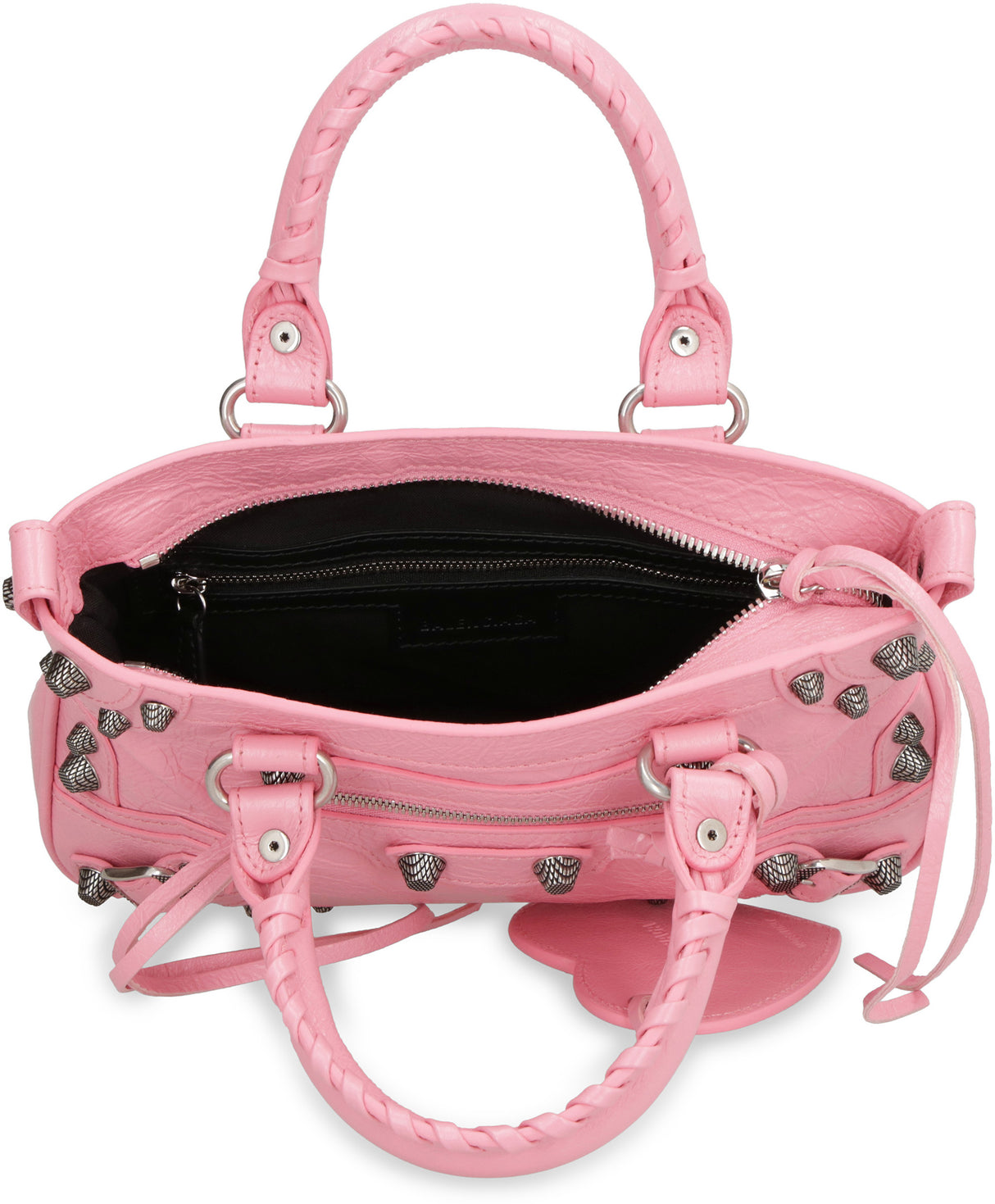 Girly Pink Leather Tote Handbag for Women