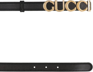 GUCCI Black Leather Belt for Women