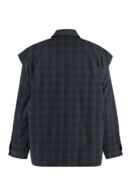 BALENCIAGA Checkered Design Shirt with Removable Sleeves for Men - FW23 Grey