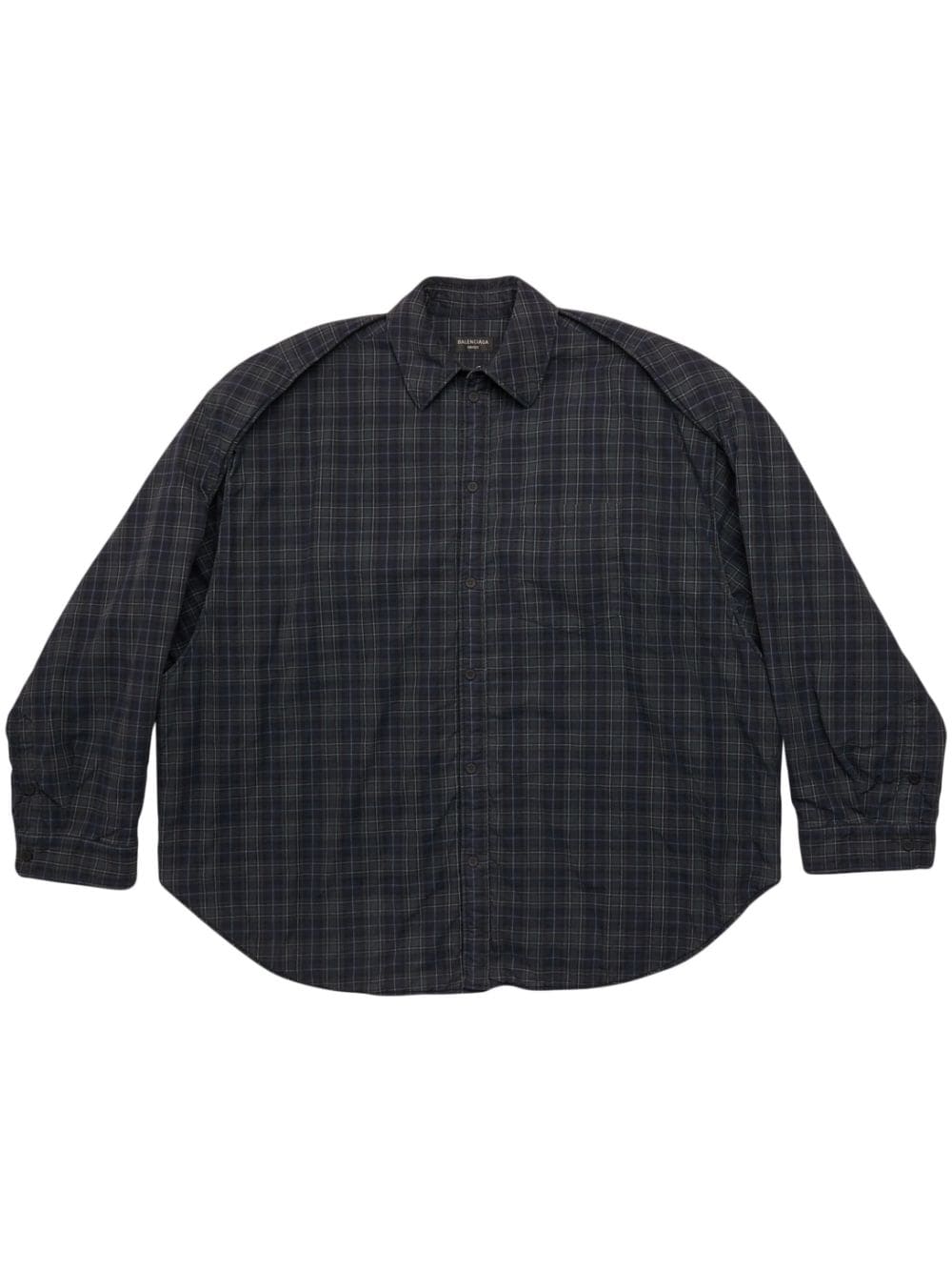 Checkered Design Flannel Shirt for Men - Grey