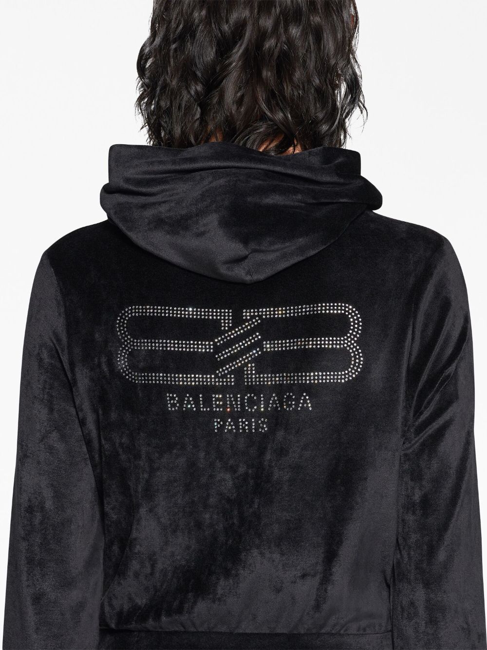 BALENCIAGA Black BB Paris Slim Fit Hoodie for Women