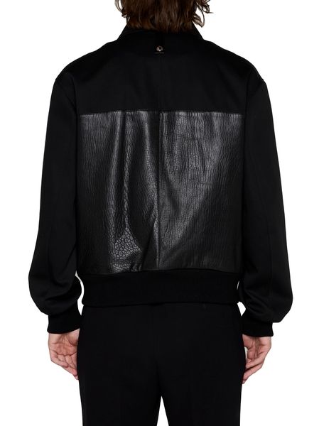 ALEXANDER MCQUEEN Luxurious Contrast Bomber Jacket in Navy Blue for Men