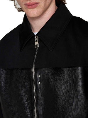 ALEXANDER MCQUEEN Luxurious Contrast Bomber Jacket in Navy Blue for Men