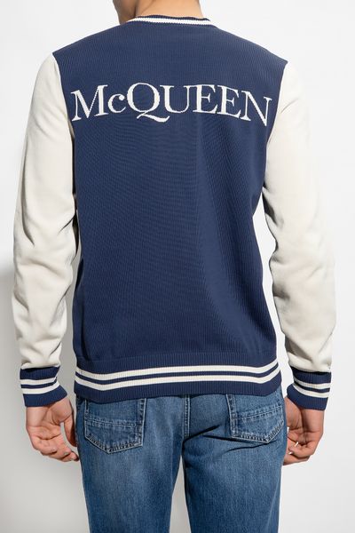 ALEXANDER MCQUEEN Men's FW23 Blue Cotton Pullover Sweatshirt