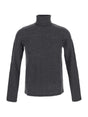 SAINT LAURENT Men's Semi-Sheer Turtleneck Sweater in Grey Wool Blend