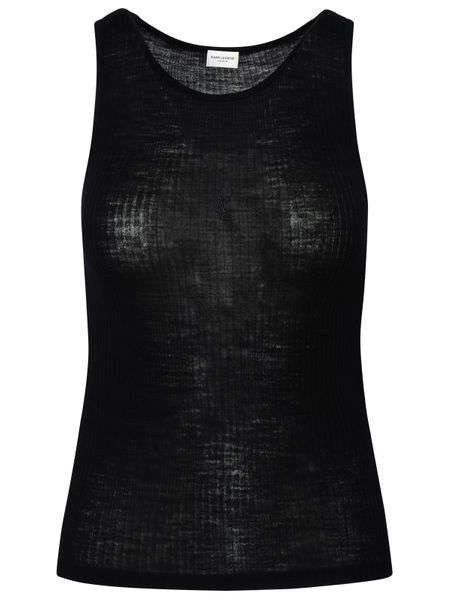 SAINT LAURENT Ribbed Wool Tank Top