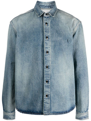 SAINT LAURENT Clear Blue Denim Classic Shirt