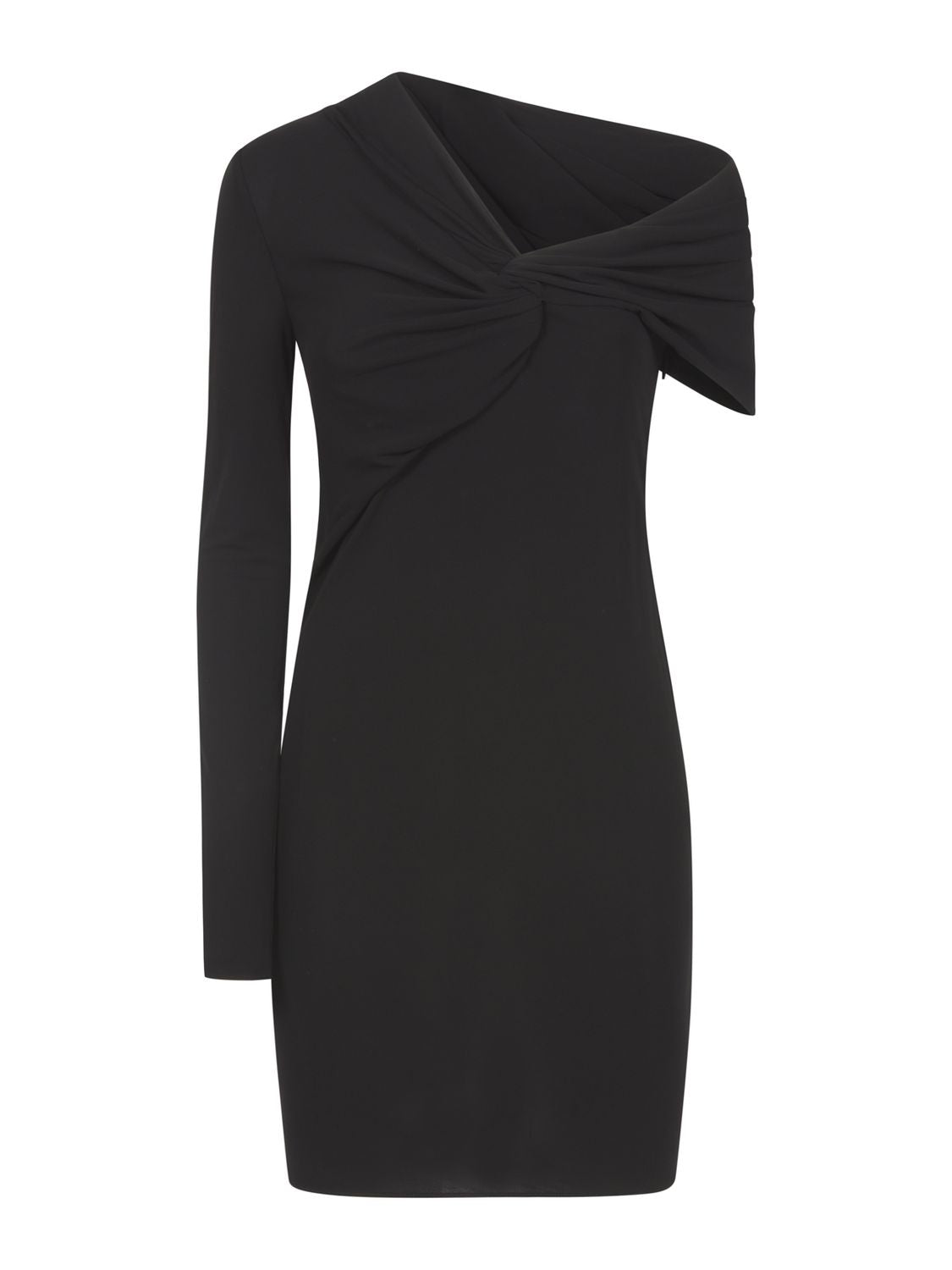 Ruched Raffia Dress for Women in Black - FW23